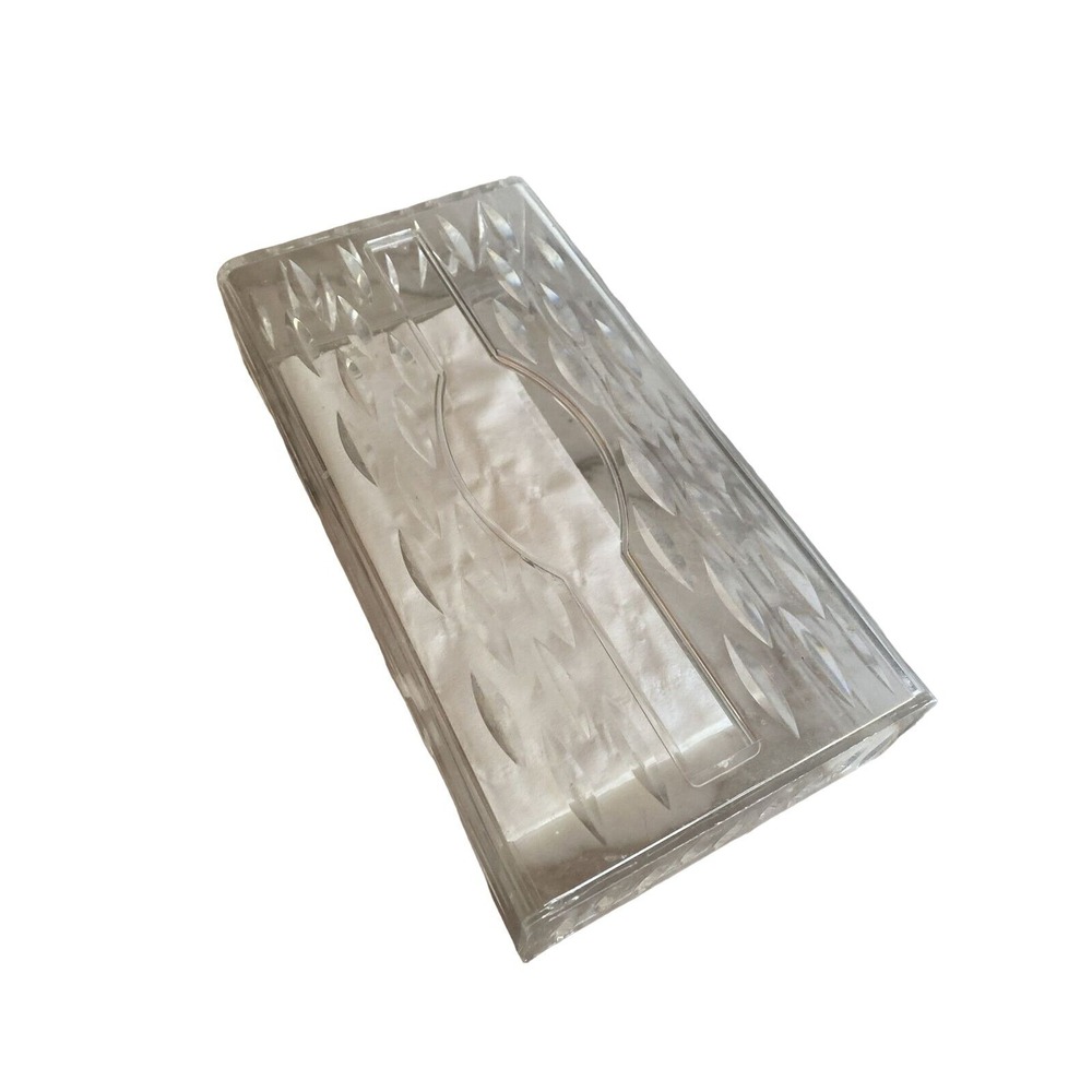 Vintage Mid Century Vanity Acrylic Plastic Lucite Tissue Holder Box MCM 2 Pieces